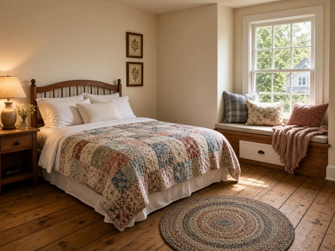 Maple Room with a patchwork quilt and a window seat